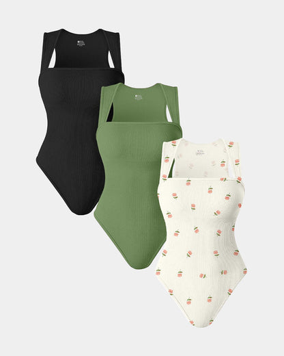 Melly Square Neck Sleeveless Bodysuits