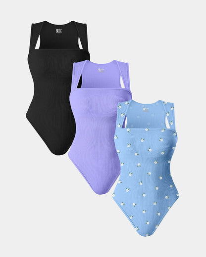 Melly Square Neck Sleeveless Bodysuits