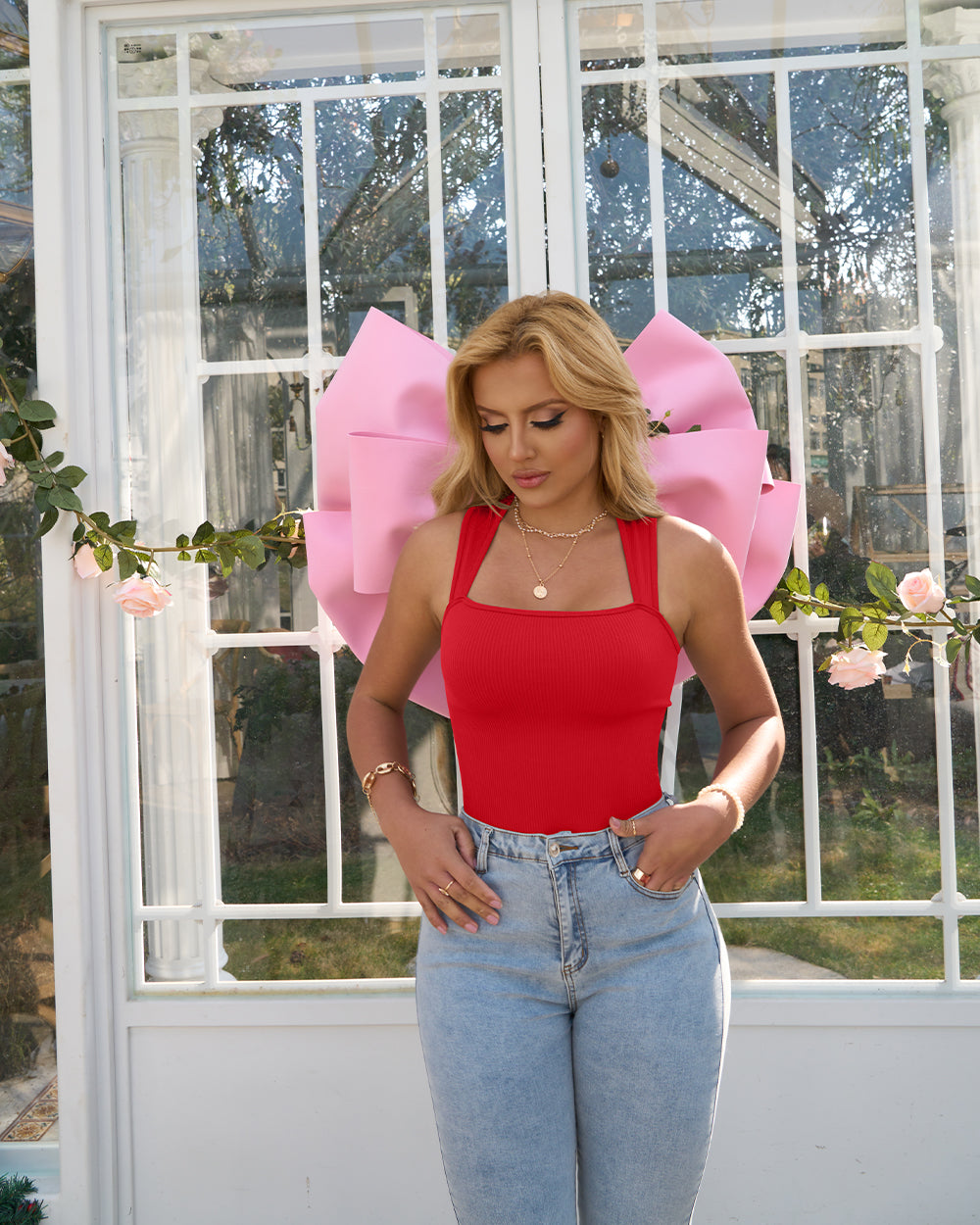 Melly Square Neck Sleeveless Bodysuits