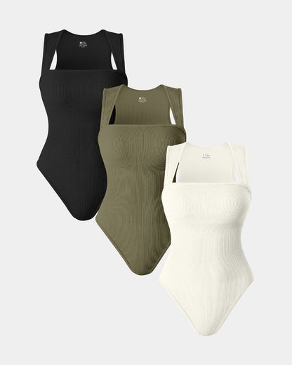 Melly Square Neck Sleeveless Bodysuits