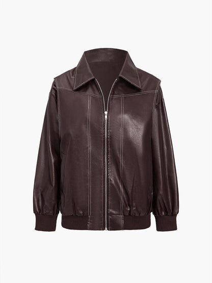 Sara PU Leather Jacket