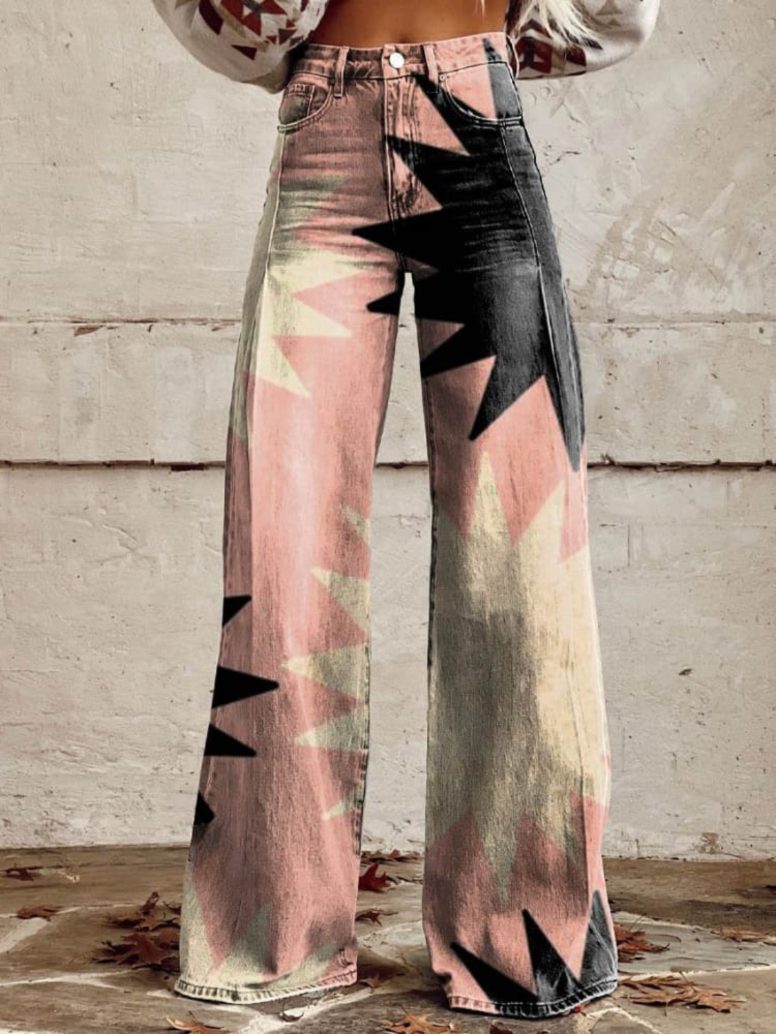 Liana - Geometric Wide-Leg Pants