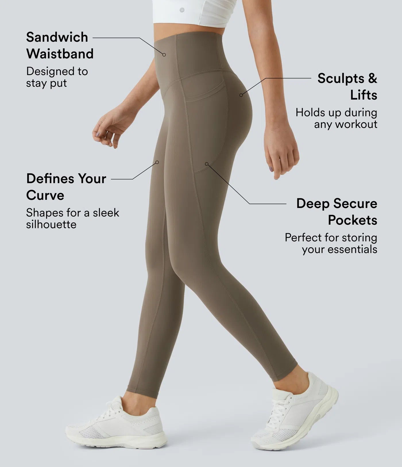 ShapeSync™  Tummy Support High-Waist Pocket Leggings
