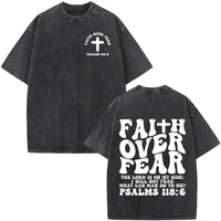 Faith over fear cross as T-Black