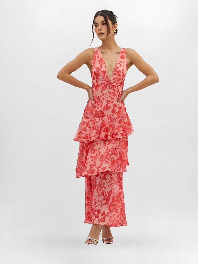 Lily Strappy Ruffle Maxi