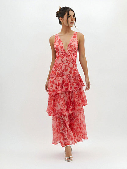 Lily Strappy Ruffle Maxi